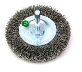 Щетка для дрели дисковая 75x10 мм, с хв-м 6 мм, гофрированная нержавеющая сталь 0.30 мм 13-173 EuroBrush EB-D75SS 