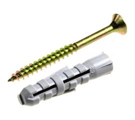 Саморез Невский Крепеж ШУж 6,0x60 потайная головка + дюбель нейлон 10x50, 5 шт. 812946 