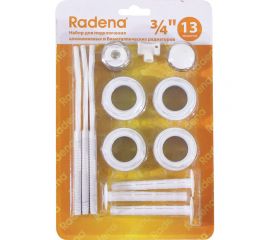 Набор для подключения Radena CN-RA 13 предметов (перех.1х3/4 лев, пр.-по 2 шт, загл, кр.Маевск, ключ+3 плоск. кроншт. 9 мм) 011090302 
