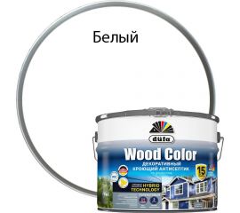 Кроющий антисептик Dufa WOOD COLOR белый база 1 9 л МП00-007350 