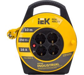 Катушка с термозащитой IEK ""Industrial"" УК10 4 места, 2Р+PЕ, 10м, 3х1,5 мм2 WKP15-16-04-10 