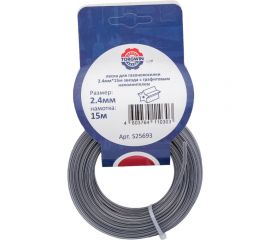 Леска для триммера 2.4 мм, 15 м, звезда с графитовым наполнителем, серебро TORGWIN S25693 