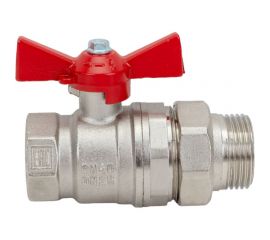 Шаровой для воды VALFEX 1"" ВР/НР бабочка, американка, никелированная латунь 11Б27фт1М VF.227.NB1.100.Bir 