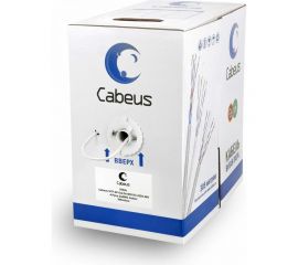 Кабель Cabeus витая пара UTP, категория 5e, 4 пары, одножильный, UTP-4P-Cat.5e-SOLID-LSZH-WH 