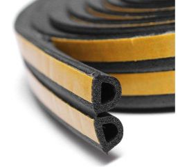 Уплотнитель пром.самоклеящийся ""D"" черный, 12x10, Industrial ZOOM, 50m 02-2-4-220 