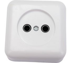 Розетка ООО Ливны-Электро РА 10-007 квадратная, белая,пластик АБС РА 6725 