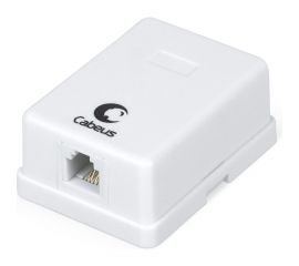 Одинарная внешняя телефонная розетка RJ-12(6P4C) Cabeus белая WS-6P4C-TEL-1 