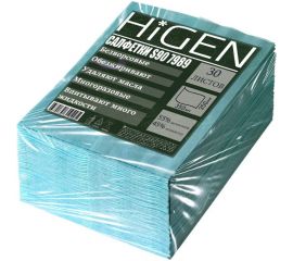 Универсальные безворсовые салфетки Higen S90 в листах, бирюзовые, 72 gsm, 35x35 см, 45/55, 30лст/пач 7989 
