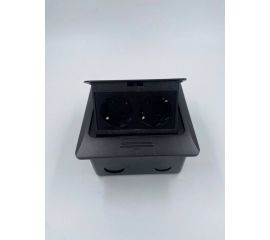 Напольная розетка Inrior розетка в пол, блок розеток в пол, черный, на 2 EURO розетки DB-02-20 