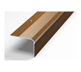 Порог угловой алюминиевый декоративный (54х41,8 мм, 1,35 м, Орех) ЛУКА УТ000000047 