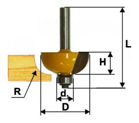 Фреза кромочная калевочная (31.8х14 мм; R 9.5 мм; хвостовик 8 мм) по дереву Энкор 9273 