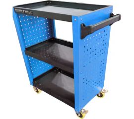 Инструментальная тележка KraftWell с 3 открытыми полками и перфорированными боковинами KRW-T3PB 