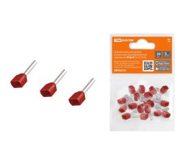 Штыревой втулочный изолированный наконечник TDM двойной НШвИ 2 0,75х8 20шт SQ0568-0049 