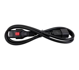 Шнур питания с блокировкой LANMASTER C13-C14, 3х0.75, 220В, 10А, черный, 1 метр LAN-PP13L/14-1.0-BK 