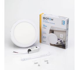 Светодиодный накладной светильник ФОТОН круглый CLO-12W2700K-R 24724 
