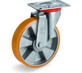 Колесо поворотное большегрузное (80 мм; 200 кг; полиуретан TR/алюминий) Tellure rota 659301 
