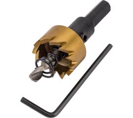 Коронка HSS с нитридтитановым покрытием по металлу 22 мм DENZEL 724103 