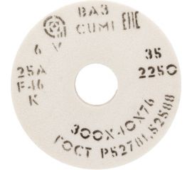 Круг шлифовальный 1 (300х40х76 мм; 25 А; 40СМ F46 K/L) Волжский абразивный завод 004842 