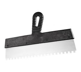 Шпатель из нержавеющей стали, 350 мм зуб 10х10 мм пластмассовая ручка СИБРТЕХ 85507 