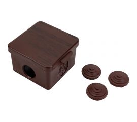 Распаячная коробка IEK км 65x65x50мм о/к ip54 4 вв. дуб UKO31-065-065-050-K24-54 