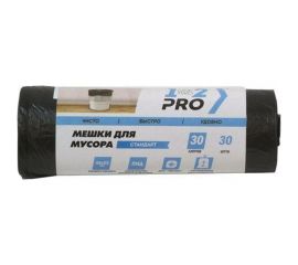 Мешки для мусора (30 шт; 30 л; ПНД; 8 мкм; 48х55 см; черный) 1-2-Pro ММН03008-30 