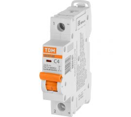 Автоматический выключатель TDM ВА47-60, 1Р, 4А, 6кА, характеристика С SQ0223-0071 