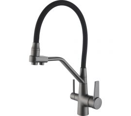 Смеситель для кухни ROSE с подключением к фильтру питьевой воды, темно-серый R558Y 