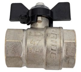 Шаровой кран LD Pride латунь никель Ду20 Ру40 ВР полнопроходной бабочка 007-9924 