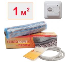 Нагревательный мат ТеплоСофт Профи 1 м2 150Вт с терморегулятором 1150 