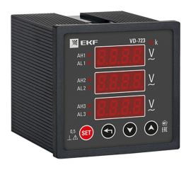 Цифровой вольтметр EKF PROxima SQ на панель 72х72 vd-723 