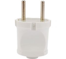 Разборная прямая вилка АБК-СИЛА без заземляющего контакта 6А 220В белая 2901001 