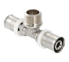 Тройник пресс с переходом на наружную резьбу 16х1/2х16 Valtec VTm.233.N.160416 