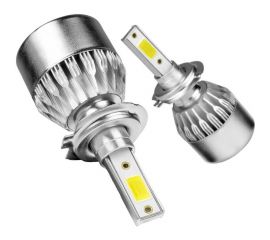 Светодиодные лампы LED для авто LEDZILLA C6 H7 18Вт 12В лампочки для автомобилей в фары, комплект 2шт C6-H7 