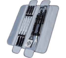 Набор для гриля Forester вилка , лопатка, щипцы, 6 шампуров 55 см, в чехле BBQ-9 