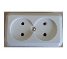 Розетка ООО Ливны-Электро РА 10-009 2-х местная, белая РАф 934 