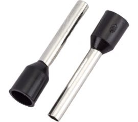 Наконечник-гильза HLT Ншви 1.5 мм2 с изолированным фланцем черый Е1512 L=12мм упаковка 100 шт 084-04-34,084-04-034 4670042794081 