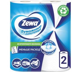 Полотенца бумажные бытовые ZEWA спайка 2 шт, 2-х слойные, белые 144001 122817 