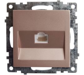 1-местная компьютерная розетка STEKKER RJ-45 (механизм), GLS00-7107-02, серия Катрин, шампань 39599 