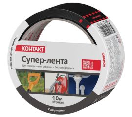 Универсальная клеящая супер-лента КОНТАКТ ДОМ 10 м, черная 25326 