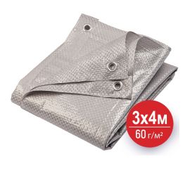 Тент универсальный укрывной 3x4 м, полипропилен 60 г/м2, с люверсами ООО Миротент ЦБ-00033417 