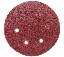 Круг абразивный на ворсовой подложке под липучку, перфорированный (5 шт; 150 мм; 6 отв.; P40) MATRIX 73836 