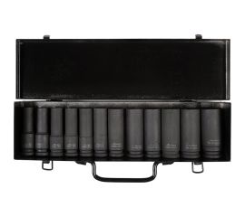 Набор головок ударных 12 шт, 10-24 мм, 78 мм, 1/2"", металлический кейс Airline ATAS042 