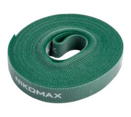 Стяжка-липучка NIKOMAX нарезаемая, в рулоне 5 м, ширина 15 мм, зеленая NMC-CTV05M-15-RL-GN 