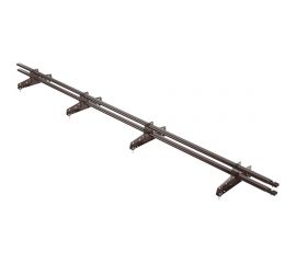 Трубчатый снегозадержатель Borge 3 м, 4 опоры, коричневый шоколад RAL 8017 01.010.30.04.01.100.8017 