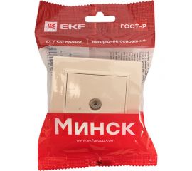 1-местная TV розетка EKF Минск СП бежевый, 75Ом, 5-862МГц ERA00-027-20 