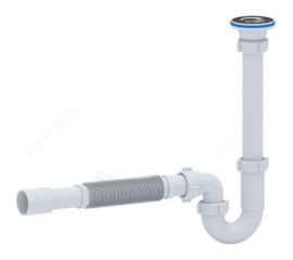 Сифон умывальника АНИ Пласт трубный 1 1/4x32 гофр 32х32/40 нержавеющая сетка DB1015 025-0448 
