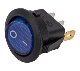 Круглая клавиша Nord-Yada 250V 6А синяя с подсветкой (3контакта) ON-OFF (2шт в упаковке) 905488 