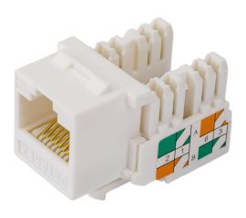 Розеточный модуль DATAREX keystone кат 5e utp 1xrj45 t568a/b белый DR-5102 