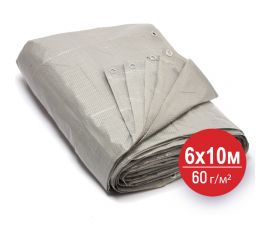 Тент универсальный укрывной 6x10 м, полипропилен 60 г/м2, с люверсами ООО Миротент ЦБ-00033423 