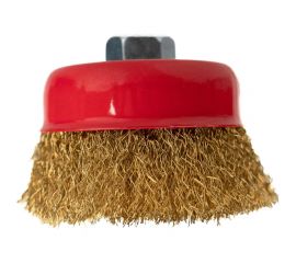 Щетка-чашка по металлу 75 мм, М14, латунная для УШМ SAMGRUPP 16209 